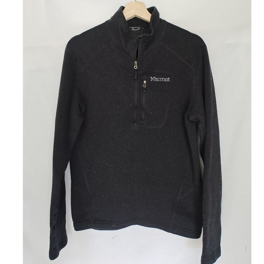 Marmot Fleece Drop Line 1/2 Zip K71100 Lightweight Men's Sweater Knit Black M